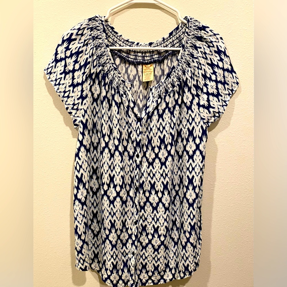 Ladies Faded Glory Top Size L 12-14 100% Rayon